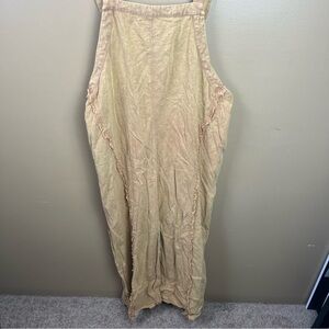 Beige Neutral Tan Overalls 100% Cotton eesome Women's Size Medium